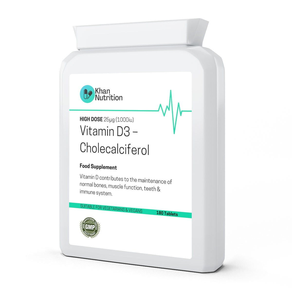 Vegan Vitamin D3 1000IU | Bone, Muscle & Immune Support | 180 Tablets