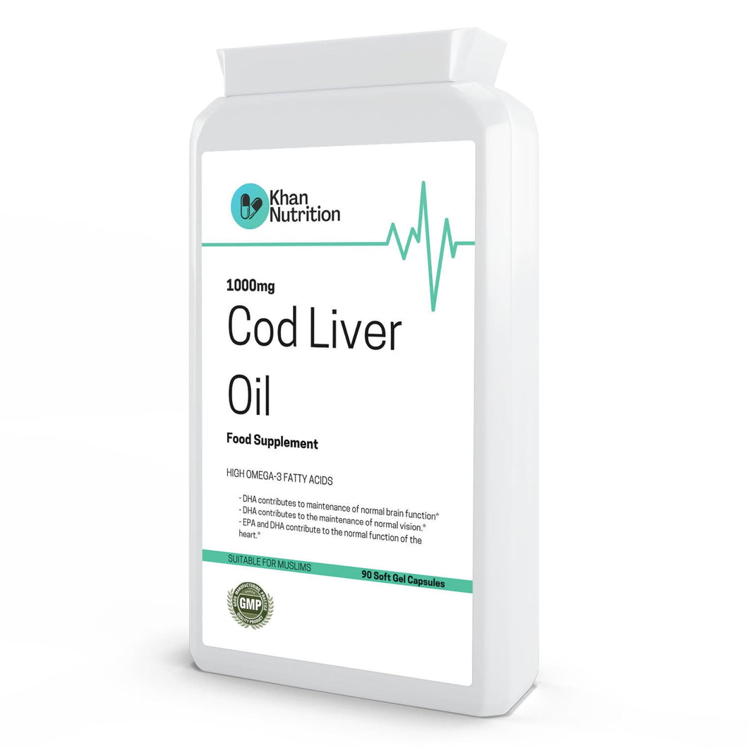 Halal Cod Liver Oil 1000mg 90 Soft Gel Capsules